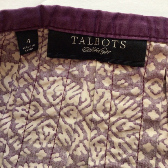 Talbots skirt women’s size 4 dark purple tan medallion print - Picture 5 of 5